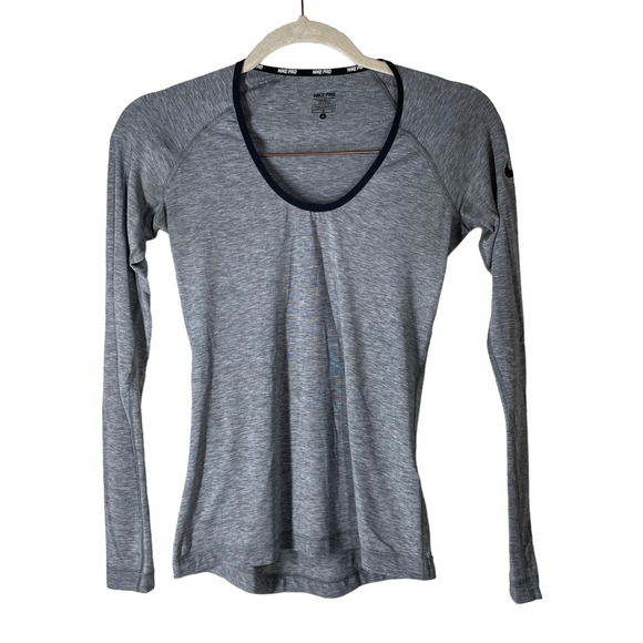 Nike Tops - Nike Women's Nike Pro Long Sleeve T-Shirt Base Layer Dri Fit  Size Small Gray